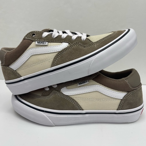 Vans Men’s RowanWalnut Sneakers VN0A5JIC1NU Tan and White Sneakers